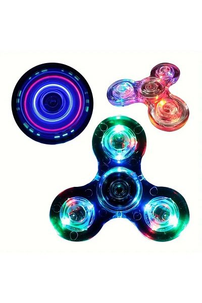GlassySKY Light-Up Led Stress Wheel-Glow in the Dark Fingertip Toy Focus Stress Relief Gift