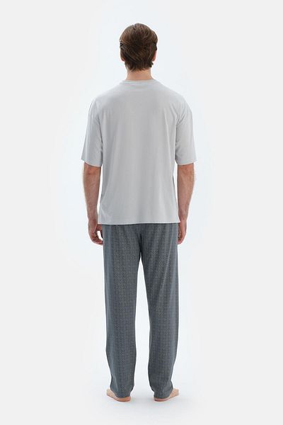 Dagi Σετ πιτζάμες σε γκρι Crew Neck Oversized Top Cotton Modal