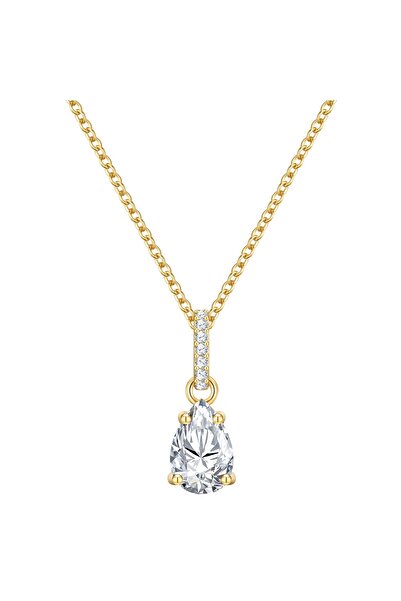 Glanzstücke München Silberhalskette Kette Sterling Silber gelbgold Zirkonia weiß