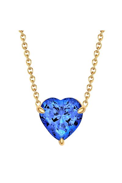 eastside Edelstahlhalskette Kette Mit Anhänger Edelstahl Gelbgold Zirkonia Blau