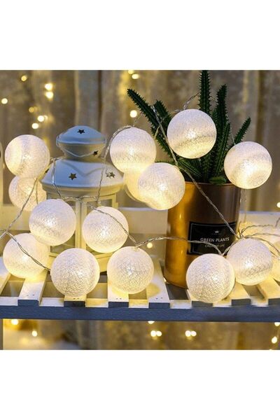 Fırsat7 Kristal Top Led Işık 3 Metre 20 Ledli Pilli Şeffaf Kablolu Gün Işığı ...