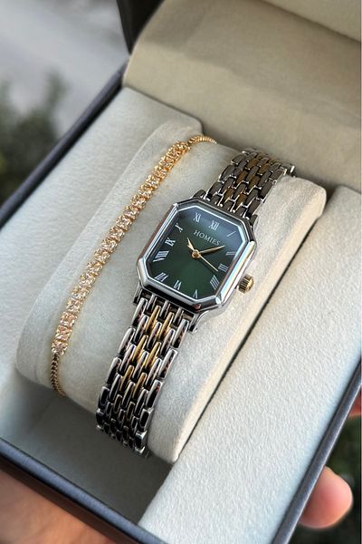 Homies Women's Wrist Watch Small Case Vintage Model with Box and Bracelet Gift Hm 098753277