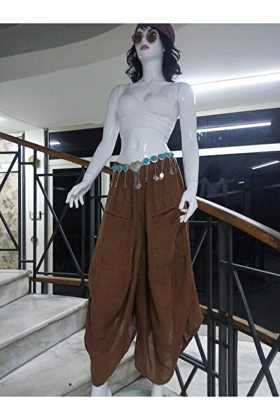 Bohem Stil İtalyan Cepli Keten Şalvar Pantolon (36-48 BEDEN ARASI)