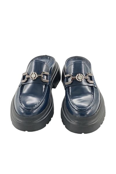 MİLONEK 202413081002   Women's Daily Navy Blue Sabo Slippers