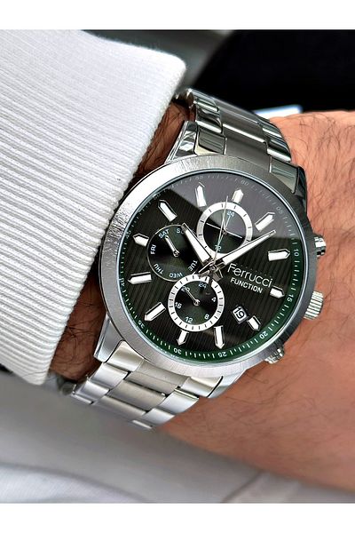 Ferrucci Functions Active 3 Atm Waterproof Steel Cord Men's Wrist Watch