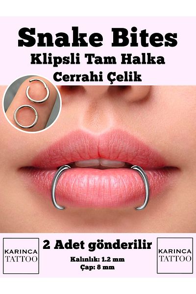 Karınca Piercing Snake Bites Piercing (2 Pcs)