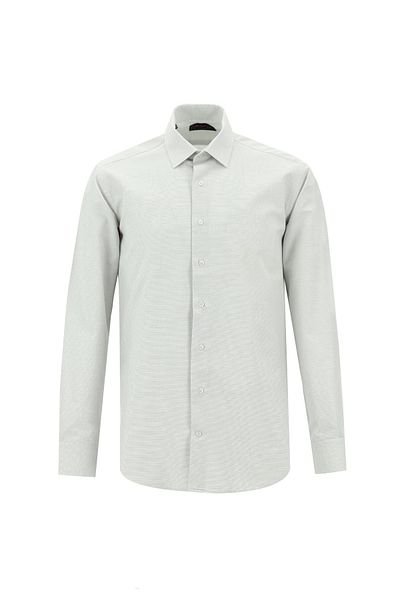 Abdullah Kiğılı Long Sleeve Classic Patterned Cotton Shirt