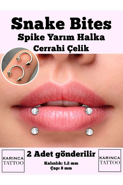 Karınca Piercing Snake Bites Piercing (2 Pcs)