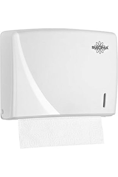 STOREMAX Rulopak R-1317B White Plastic Towel Dispenser