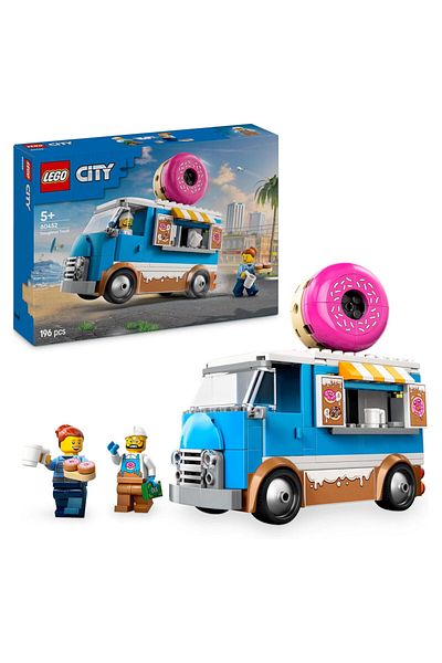 LEGO City Donut Truck 60452 – Kreatív játékkészlet gyerekeknek 5 éves kortól (196 darab)