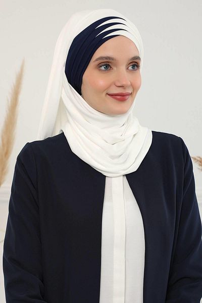 Aisha's Design Double Colored Plug and Play Practical Combed Cotton Shawl,cps-49,cps-49
