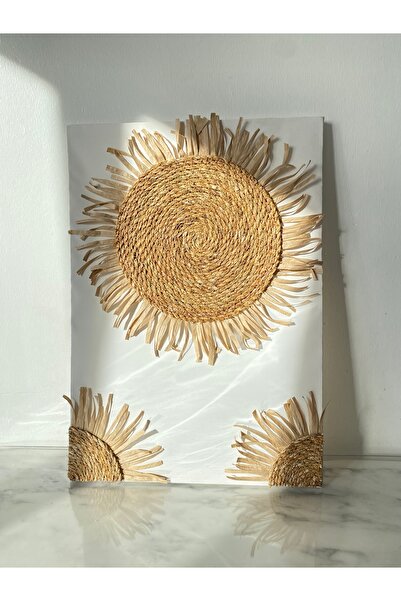 AYBÜK PABUÇ PİNTEREST TARZI BOHEM HASIR TABLO DEKORATİF DUVAR AKSESUARI DUVAR...