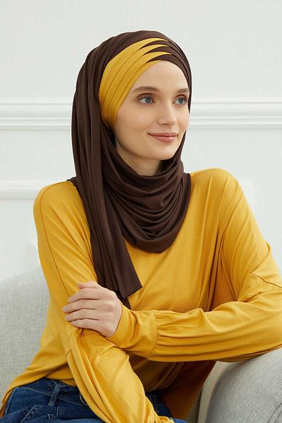 Aisha's Design Double Colored Plug and Play Practical Combed Cotton Shawl,cps-49,cps-49