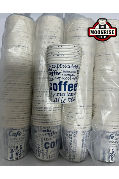 MOONRİSECUP KARTON BARDAK 7OZ  3000 ADET LACİVERT DESEN KALIN SIZDIRMAZ