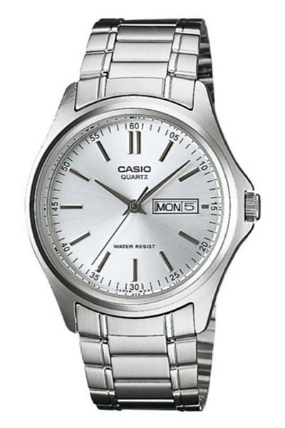 Casio ساعة يد رجالية رمادية اللون مقاس 38.5 ملم
