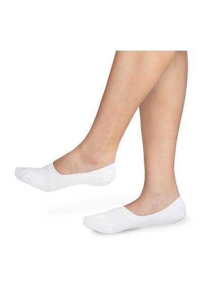 Matateks Bamboo Women's Ballerina White Socks Seamless Invisible Anti-Slip Heel Silicone Premium Pack of 6