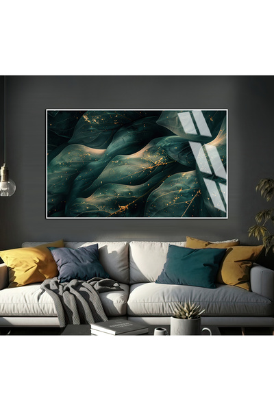 Harika bir ev HARİKABİREV | Frunze abstracte verde smarald-aurii FIGURA 01 | ...