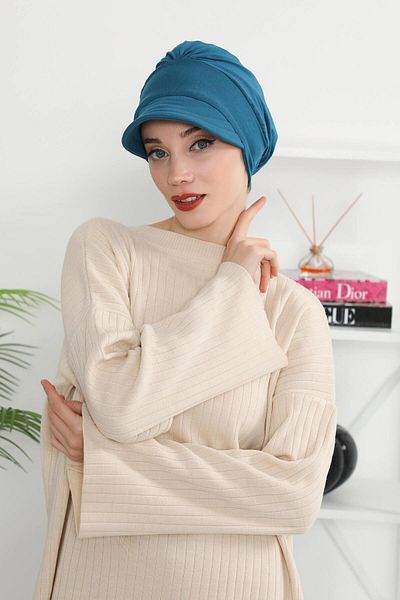 Aisha's Design Bone Printed Combed Cotton Hat with Visors - b-73