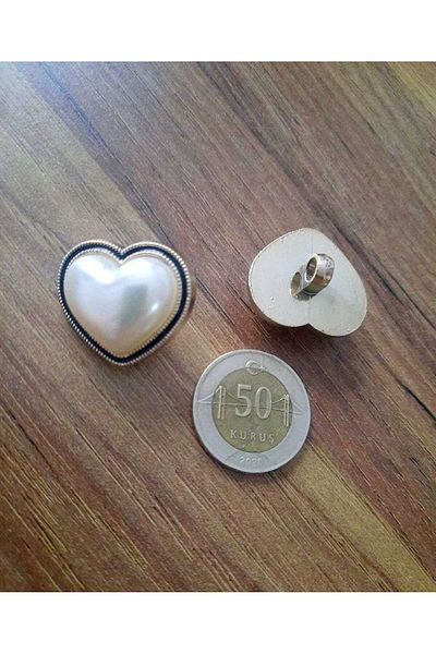 Beyna 2.5cm Black Enamel Crystal Heart Button - 1 Pack 4 Pieces