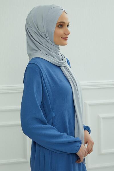 Aisha's Design Πρακτικό χτενισμένο βαμβακερό σάλι με σταυρό στο μπροστινό μέρος, PS-40, Γκρι 2