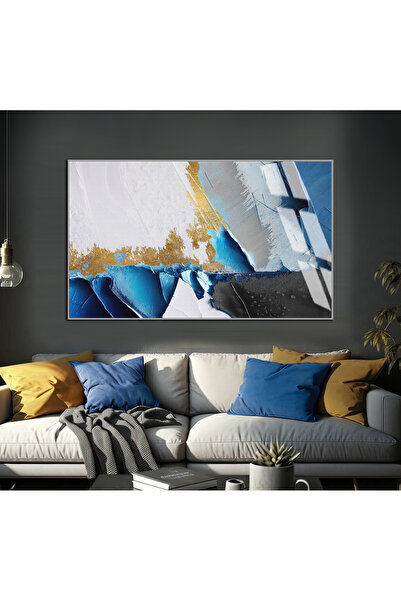 Harika bir ev HARİKABİREV | CULORI AURII-ALBASTRE MODEL ABSTRACT 01 | TABLĂ D...