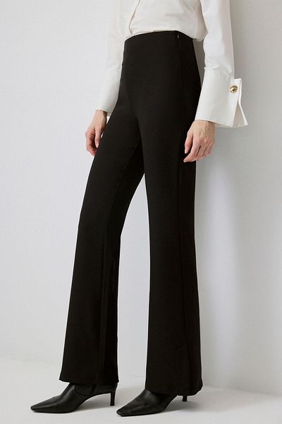 Touché Privé Crepe Pants with Slip Detail