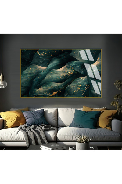 Harika bir ev HARİKABİREV | Frunze abstracte verde smarald-aurii FIGURA 01 | ...