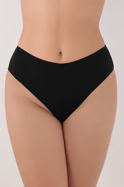 Brandpanty Chiloți de damă din bumbac negru cu talie înaltă și tiv gros - 5676088 -Liliac