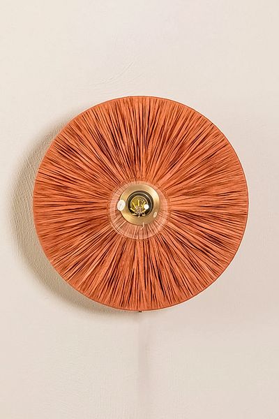 NYLife Orange Raffia Round Modern Wall Lamp Wall Light