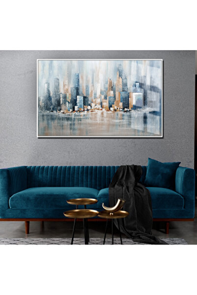 Harika bir ev HARİKABİREV | MODELL DE PEISAJ DE ORAȚIE ABSTRACTĂ ALBASTRU-GRI...