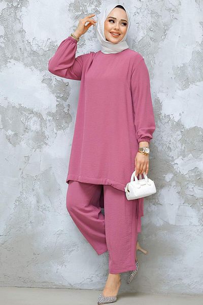 Neva Style Dusty Rose Hijab Double Suit 65876Gk