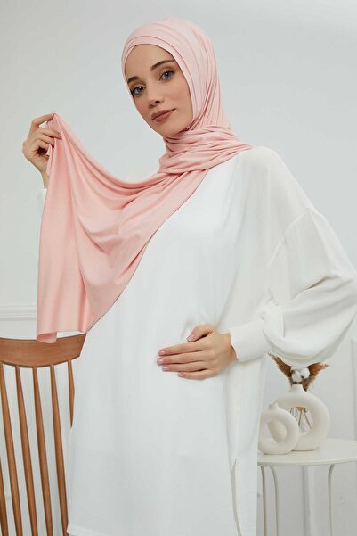 Aisha's Design Πρακτικό χτενισμένο βαμβακερό σάλι με σταυρό στο μπροστινό μέρος, PS-40, Πούδρα