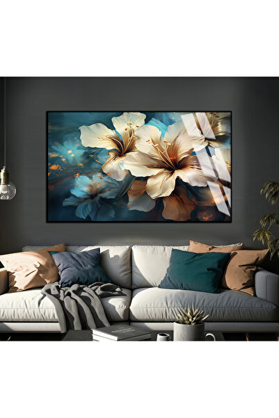 Harika bir ev HARİKABİREV | MODEL CU FLORI ÎN CULOARE AURIU-TURCOAZ | TABLĂ D...