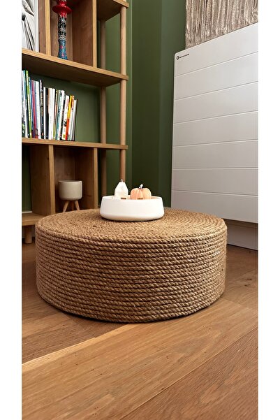Workshop Warmth Özel Tasarım Jüt Puf, Hasır Puf, Yuvarlak Puf Minder