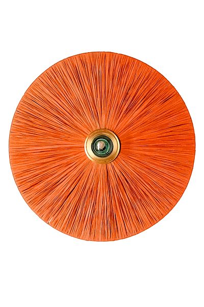 NYLife Orange Raffia Round Modern Wall Lamp Wall Light