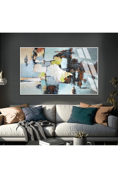 Harika bir ev HARİKABİREV | MODEL ABSTRACT TURCOAZ-NEGRU-GALBEN | TABLĂ DE ST...