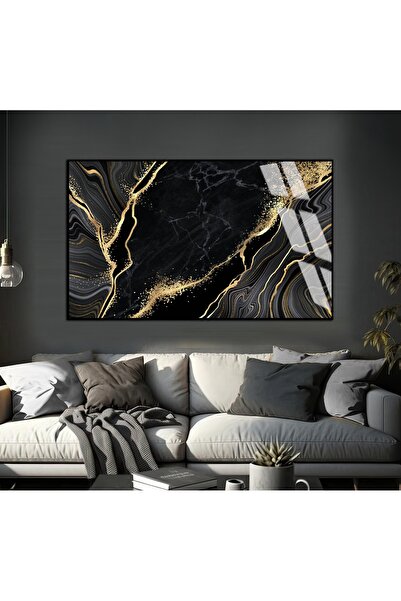 Harika bir ev HARİKABİREV | Model abstract cu model de marmură negru-auriu | ...