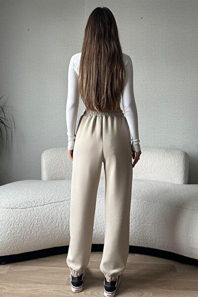 Moda cameo Modal Kumaş Paça Lastikli Eşofman Altı Taş