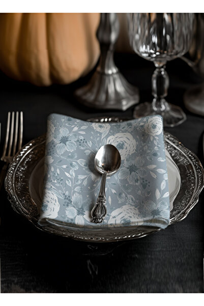 ARS DT 6' LI Sunum Peçetesi Tabak üstü Mavi Çiçekli