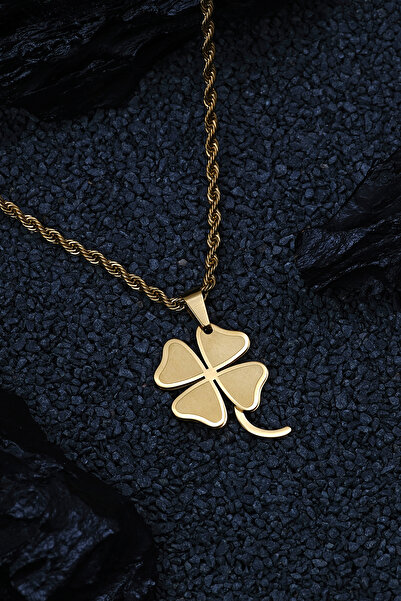 MOODAFESTİVALİ Çelik Yonca Model Gold Kolye