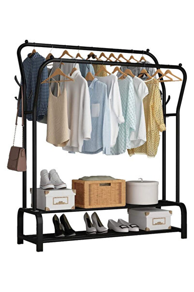Primo Plus Black metal clothes hanger organizer and clothes holder