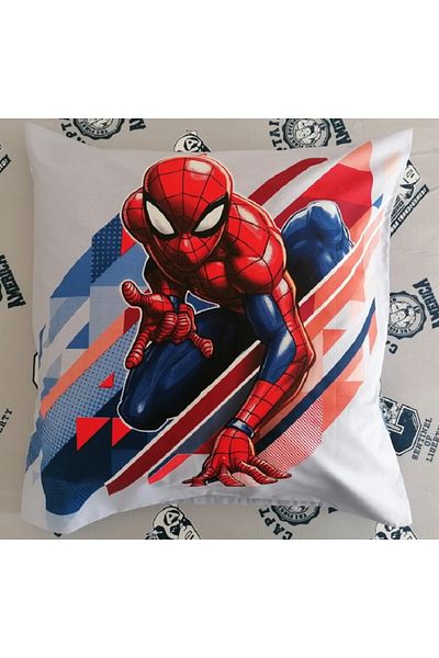 Taç Spiderman Crown Throw Pillow Cover - 65X65 Cm, 100% Cotton Ranforce