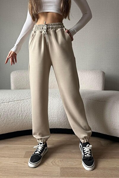 Moda cameo Modal Kumaş Paça Lastikli Eşofman Altı Taş