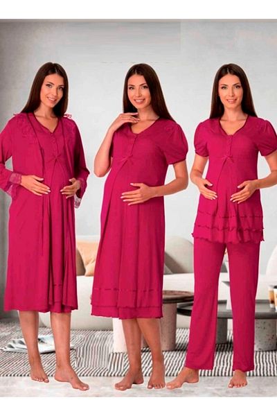 by İGP Maternity Maternity Nightgown Dressing Gown Pajamas Set of 4