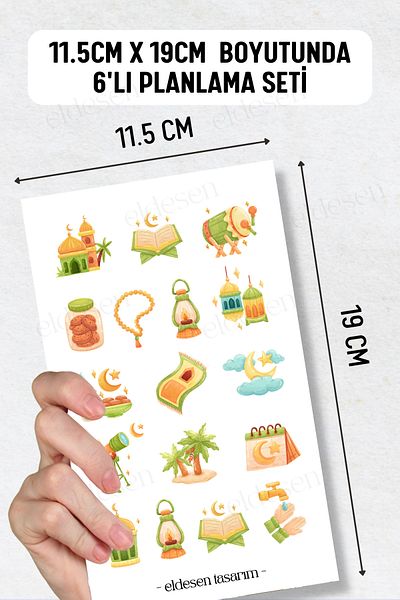 Eldesen Tasarım 6-Piece Sticker Set / Bullet Journal / Scrapbook / Agenda Sticker Set / Sticker Book