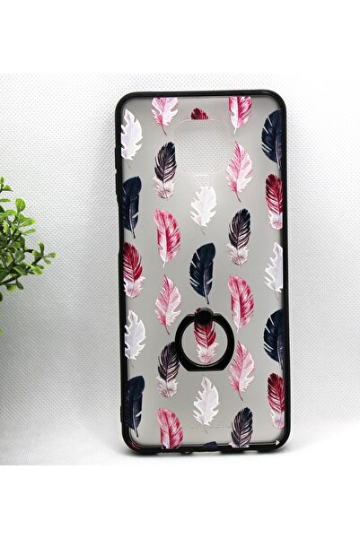 Tezcan Aksesuar Redmi Note 9 Pro Uyumlu Çiçek Desenli Parmak Tutucu Yüzüklü T...