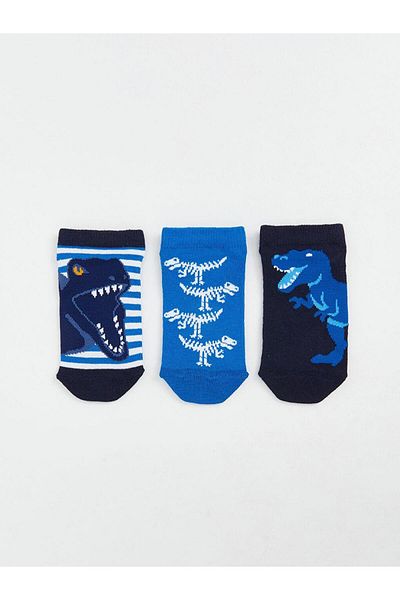 LC Waikiki LCW Kids Dinosaur Pattern Boy Booties Κάλτσες 3 τεμαχίων