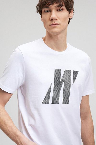 Mavi Μ 0612172 -620 Pro Logo T-Shirt Λευκό ανδρικό μπλουζάκι Ss