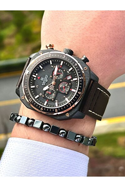 Naviforce Men's Wrist Watch Function Leather Band 2152