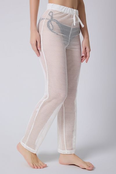 MY Wooft White Summer Beach Wear Pareo Swimsuit and Bikini Top Pants